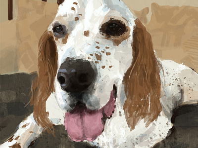 Jake brushes commission dog painting portrait psd