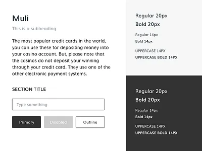 Quick Type Tester button fonts google header input muli paragraph product subheading typeface typography ui