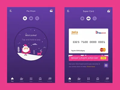 Merry Christmas christmas design fun illustration merry christmas pink santa snow ui ux