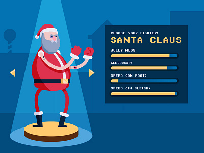 Merry Christmas! character christmas design fight game illustration santa tattoo vector