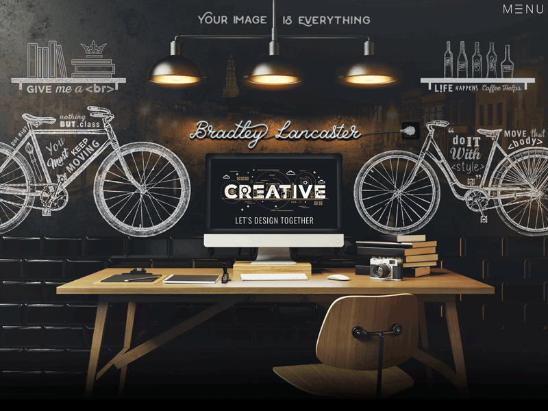 Vintage Styled Retro Neon Website Portfolio Header Custom creative custom design header neon portfolio retro styled ui ux vintage website