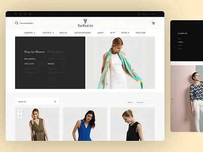Concept Design for a fashion Brand beautiful clean fashion international layout lookbook men products responsive van heusen website women