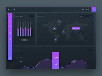 Dashboard V2 app design best design black dark dashboard statics ui ux web app