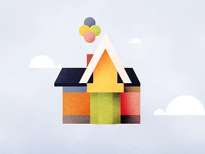 UP geometric grunge illustration movie pastel pixar up