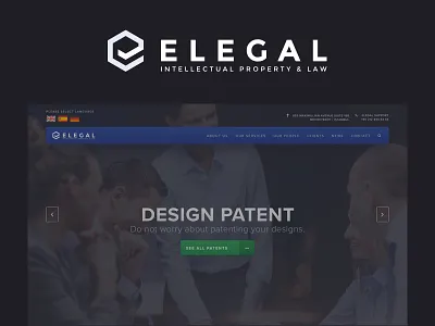 Elegal - Advocacy & Patent Company Web & Mobile App black blue colour design desktop gradient landing logo minimal ui ux web design