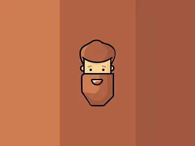 🦁 beard brown character flat
