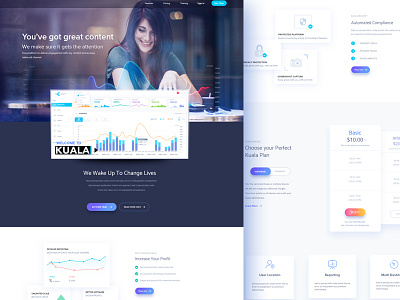 Kuala Landing Page business clean dashboard flat kuala landing page pricing saas website