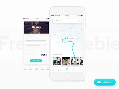 Meeting App Freebie! free freebie gps map meeting netguru sketch