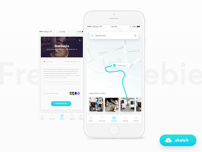 Meeting App Freebie! free freebie gps map meeting netguru sketch