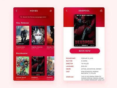 #Daily UI - Movie booking App app design movie booking ui ux