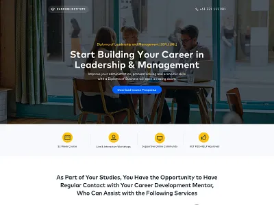 Random Institute Landing Page conversion design conversion rate optimisation landing page landing page design ui design