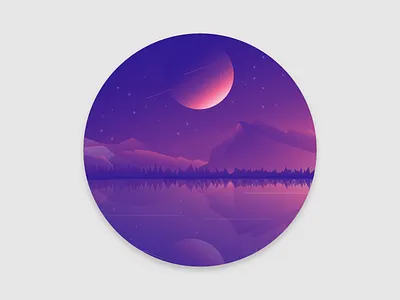 Another world colors gradient landscape mountains planet space