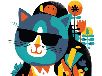 CatCon branding cat characters design illustration little friends of printmaking poster