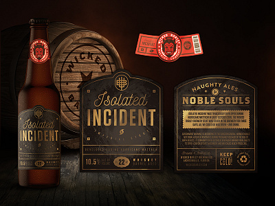 Beer Bottle Label Design barrel beer black bottle branding brewery design gold identity label packaging