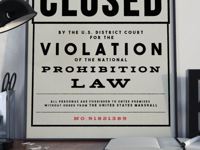 Prohibition Print beer graphic design liquor notice poster print printable prohibition rustic typography vintage