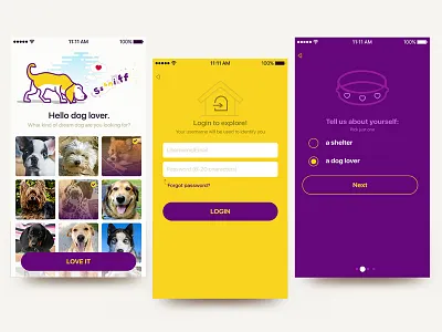 Login & Register app dog ios login puppy register ui ux