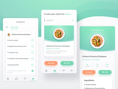 Nutrition Consultant app app article cards food green health ios meal mobile recipe