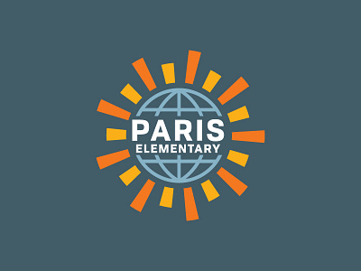 Paris Elementary Evolution elementary globe logo school sun