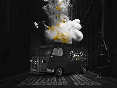 Urban Ink Tattoo Parlor Poster Design gothic ink parlor poster retro signage studio tattoo tattooist van vintage