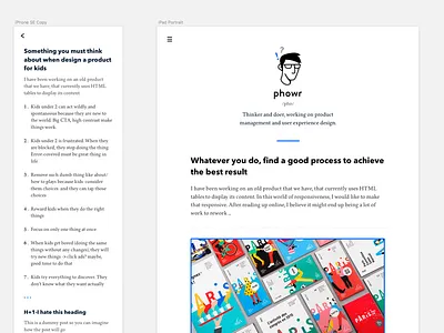 Phowr New Site blog minimalism mobile website