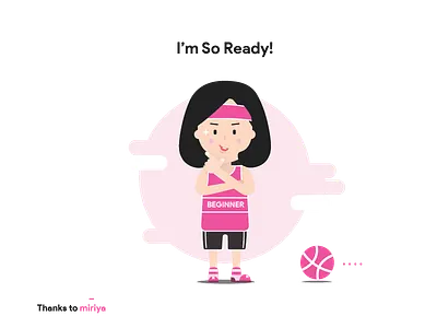 Dribbble First Shot basketball basketball player debut firstshot girl illustration player ready