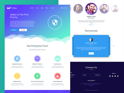 Information Security Web Design colorful landing page one page user experience user interface uxui web design website website design