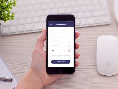 WIP Home party app app flat form home iphone mobile party purple sign ui up ux