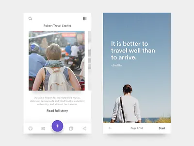 Vagary - Travel story app - iOS 🗻 2016 2017 app blog card create interaction ios new year travel travel app trip