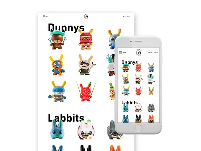 Kidrobot Mobile Shop concept ecommerce kidrobot mobile responsive shopify store ui ux web website
