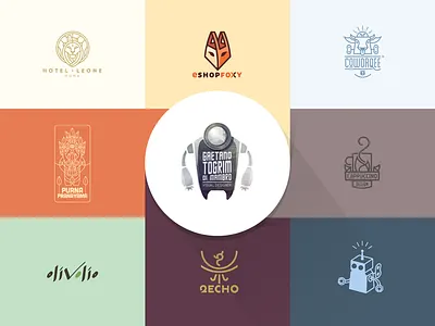 Best Nine 2016 2016 best brand cappuccino fox illustration lion logo logotype nine phoenix robot