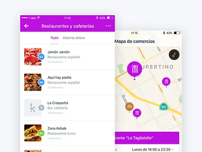 Snowcheck – Near business map and list view comments foursquare grid ios iphone login profile register snow snowcheck snowforecast tripadvisor