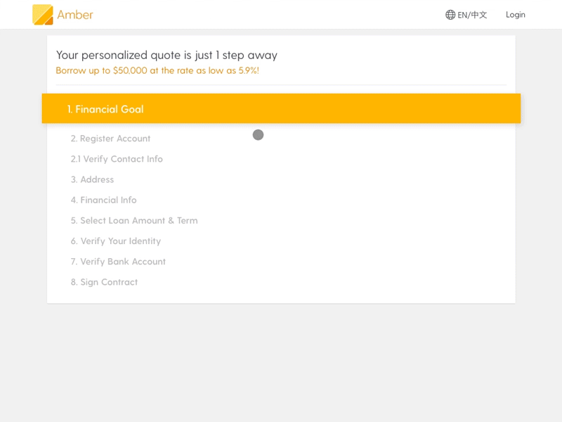 Animated & Responsive Application Process animation application process apply form card style loan application registration form registration process responsive form