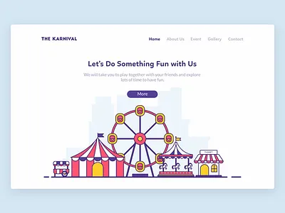 Carnival Landing Page carnival colorful homepage illustration landing page playful playground website