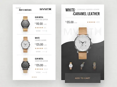 MVMT Watch app design flat modern ui ux watch