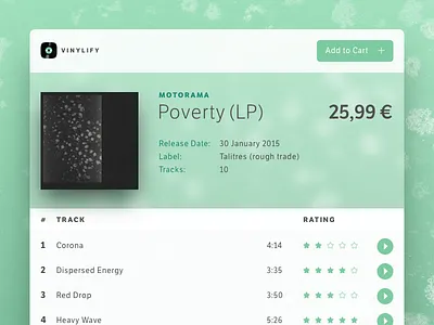 Album Store album design info music store ui