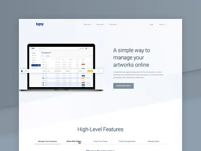 Xipsy Landing Page clean cta features gradient header landing page macbook navigation saas slider software technology