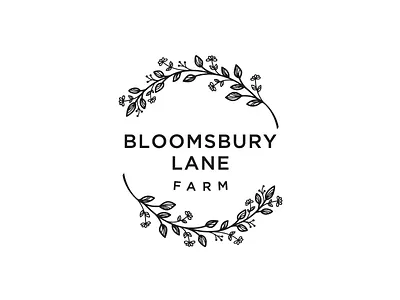 Bloomsbury Lane Farm blooming blossom farm floral florist logo design vintage
