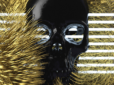 SKULL black creogram crislabno gold light skull