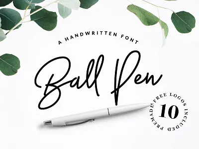 Ball Pen Handwritten Font branding calligraphy cursive draw elegant font graphicdelivery handwritten lettering logo script signature