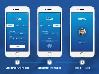 BBVA Banking App Login Screen account app bank design interaction ios login screen sign in ui user interface ux