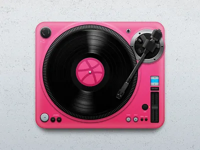 Hello Dribbble! dj mixing music player sound spin tempo tonearm turntable vinyl