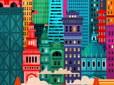 Citizen Best animation buildings characters design illustration little friends of printmaking san francisco vector