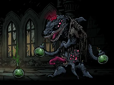 Darkest Dungeon - Dolphin Chemist aboutadirk boss chemist darkest dolphin dungeon eldritch games sprite twitch video