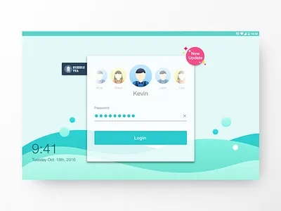 POS - Login page avatar beverage store character icons login page pos ui