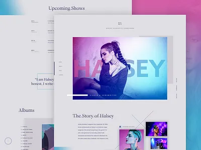 Halsey LP clean design landing page minimal photography ui ux web