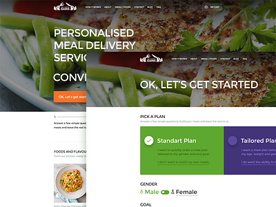 Tailored Gains 2.0 clean green purple ui web website