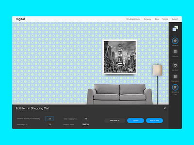 Digital Decor Constructor blue builder constructor dark decor desktop digital editor responsive sidebar web website