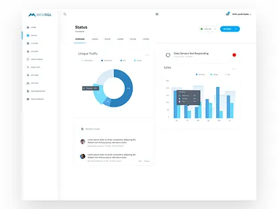 MEMSQL Dashboard Concept concept dashboard infograph memsql