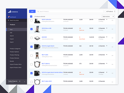 New Product Catalog big commerce bulk action catalog ecommerce godfrey product silas sketch sticky header ui ux