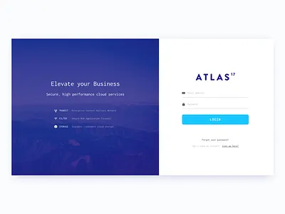 Atlas17 Login banner form interface login monospace password signup ui web
